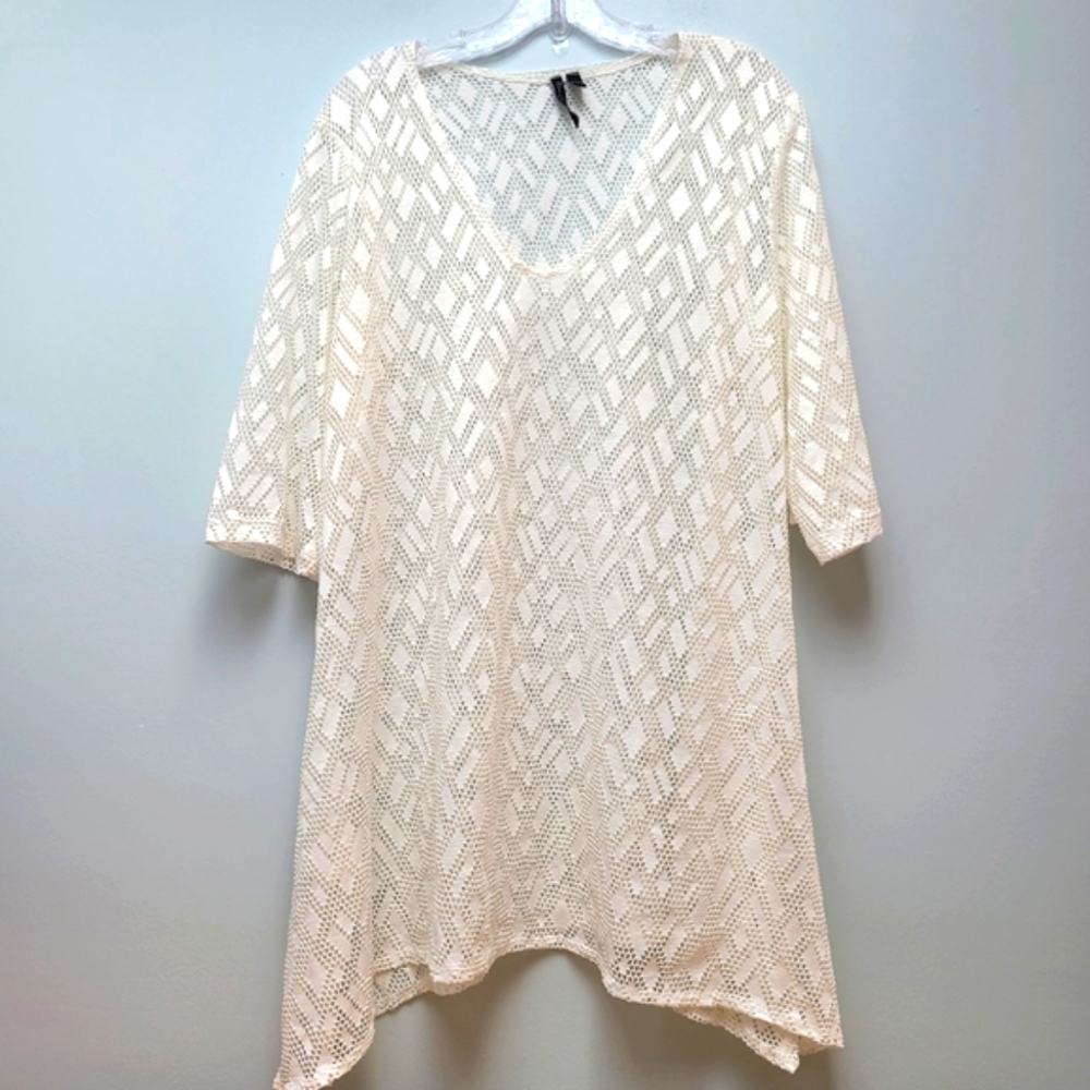 PACIFIC BEACH | Lace Cream Colored Beach Cover, Sz XL